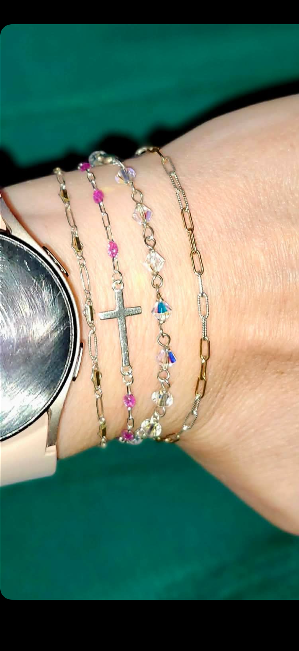 Sterling silver Cross connector charm