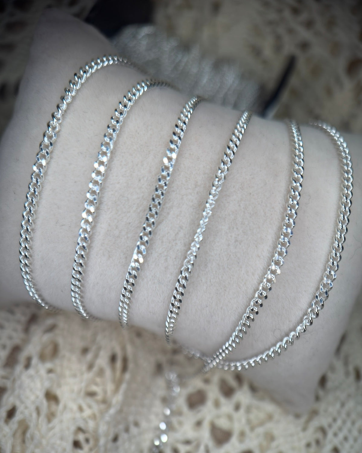 ✨ The Heiress | 2mm Diamond-Cut 925 Sterling Silver Curb Chain