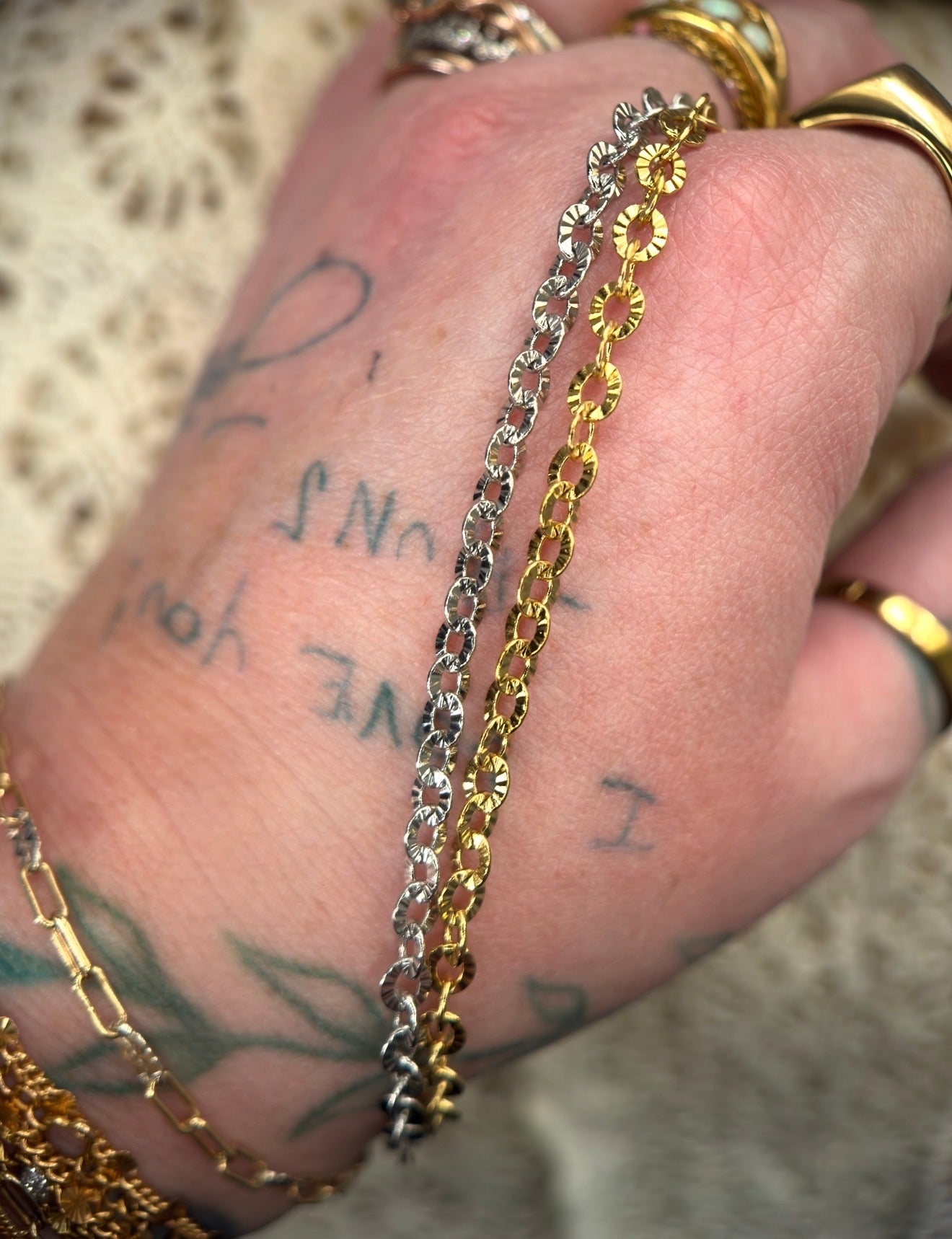 ✨ Diamond Dust — 2mm Fancy Link Cable Chain