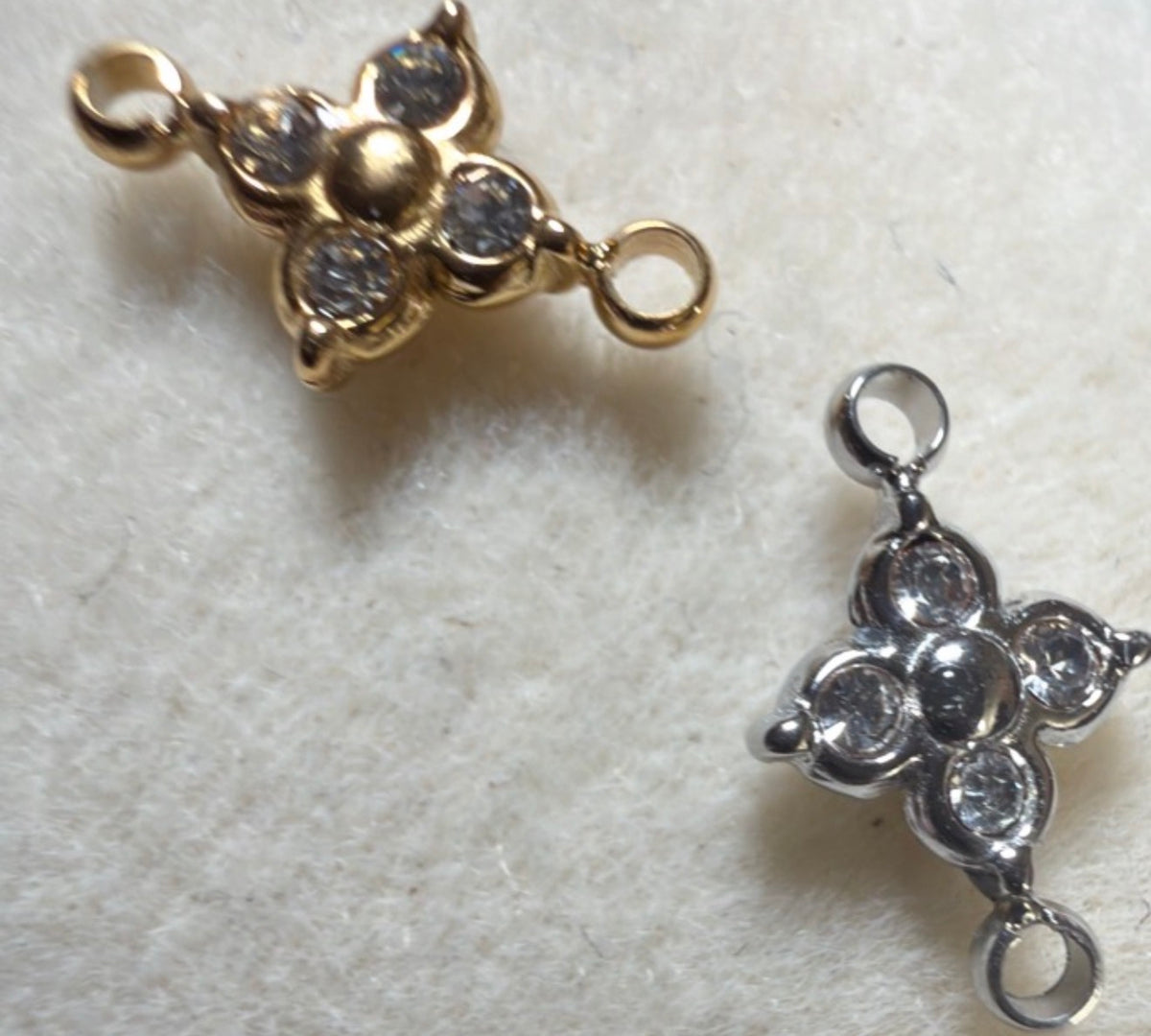 Petals & Sparkle – CZ Flower Connector Charm