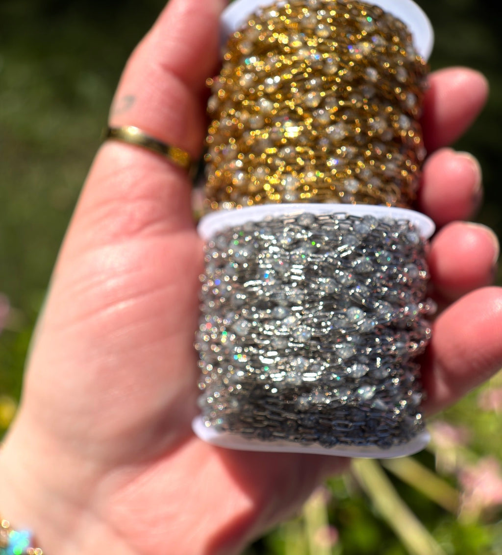 Champagne Kisses | Iridescent Sparkle  Sunburst Paperclip