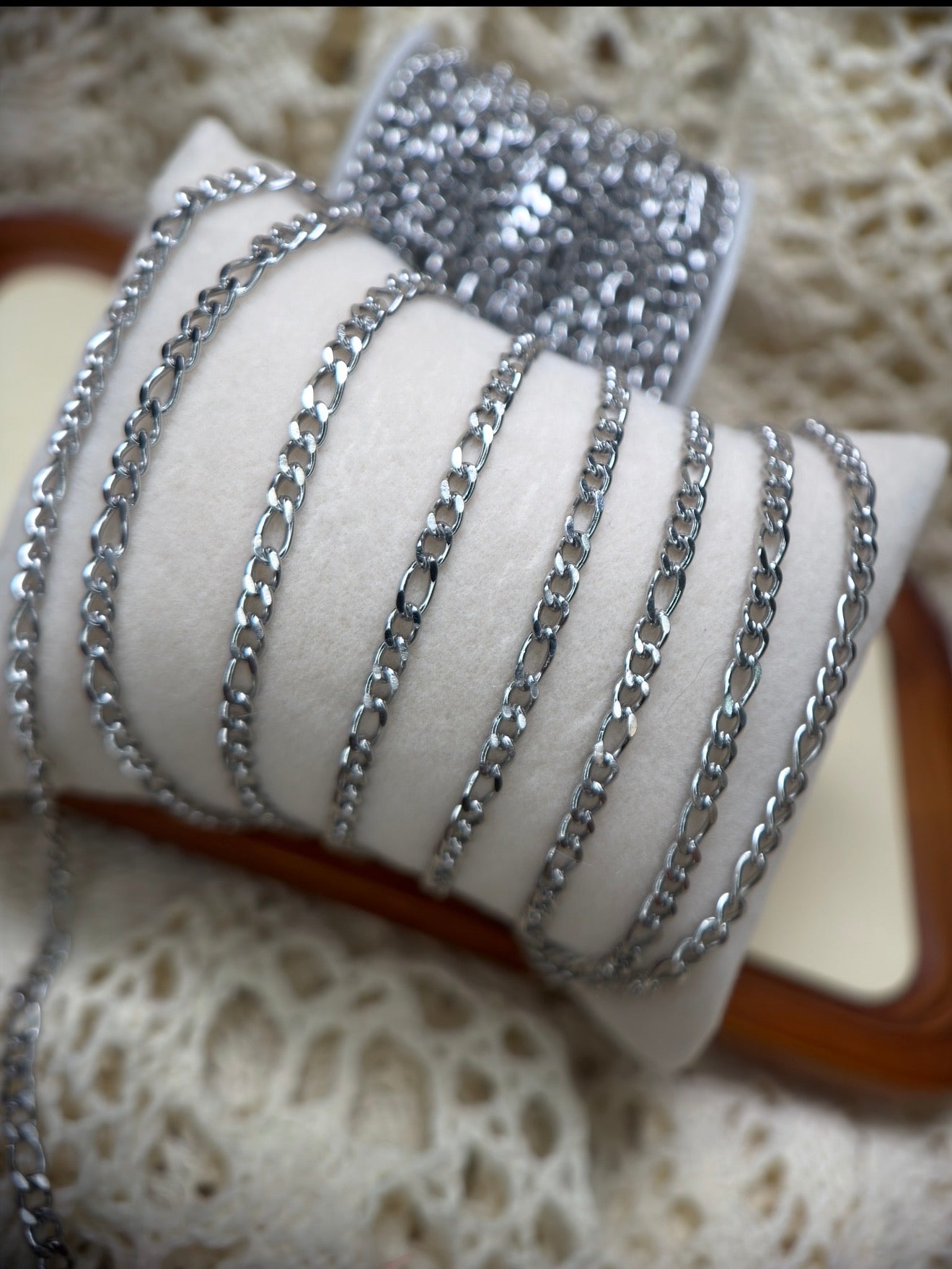The Ranch Hand | 3.5 mm Stainless Silver Figaro Chain