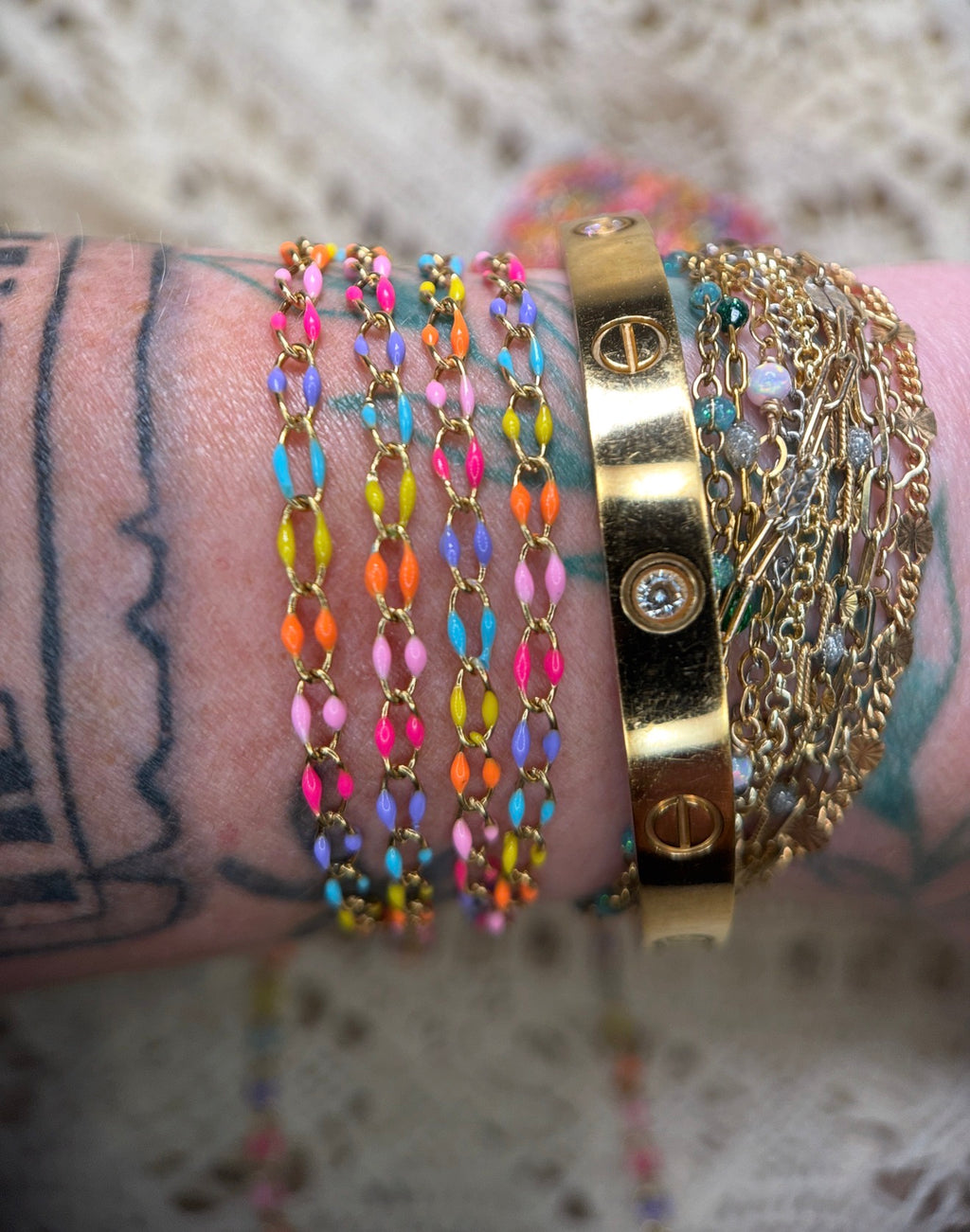 Rainbow Summer Sunset | Oval Link Chain