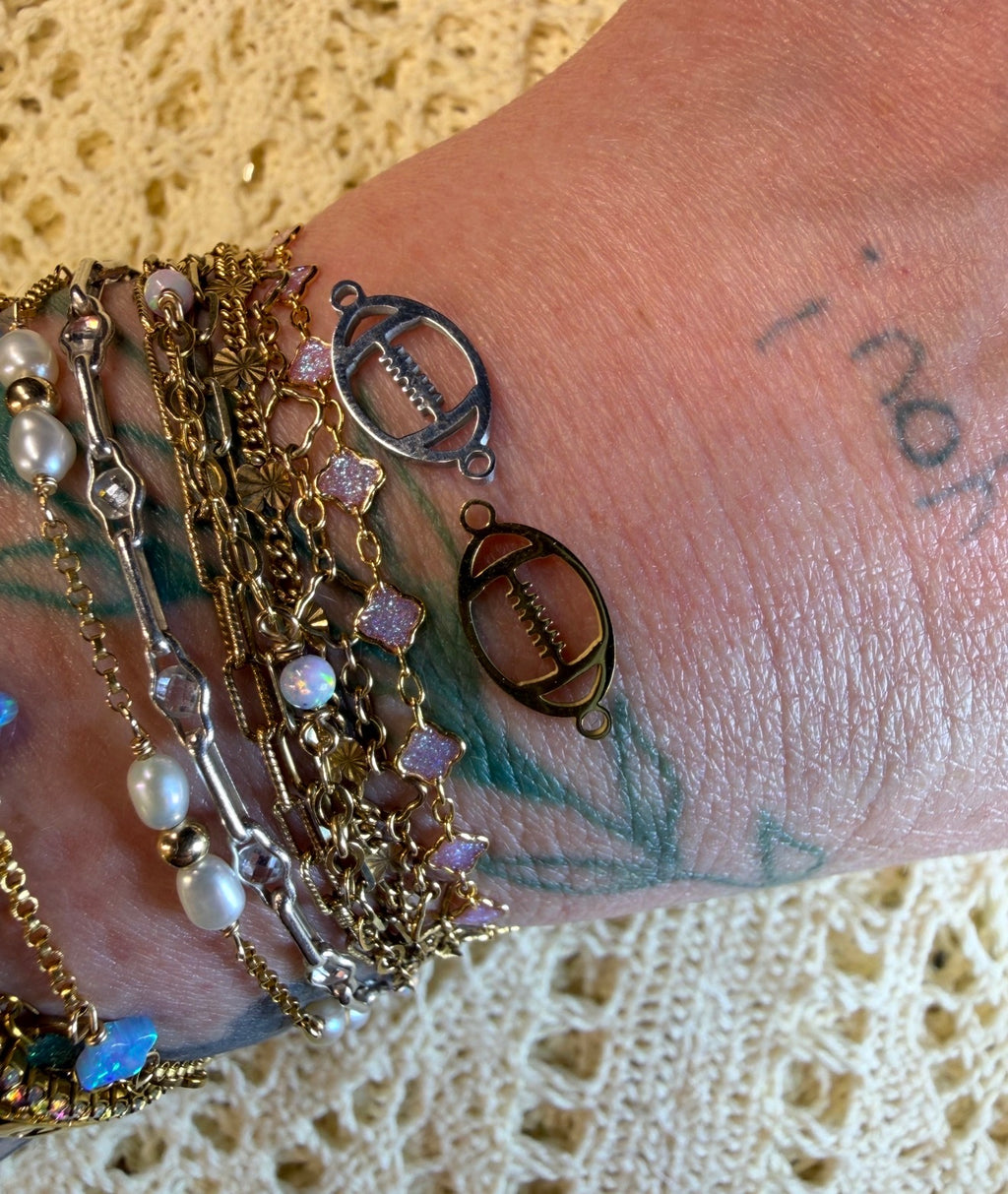 Game Day Touchdown Football Connector Charm