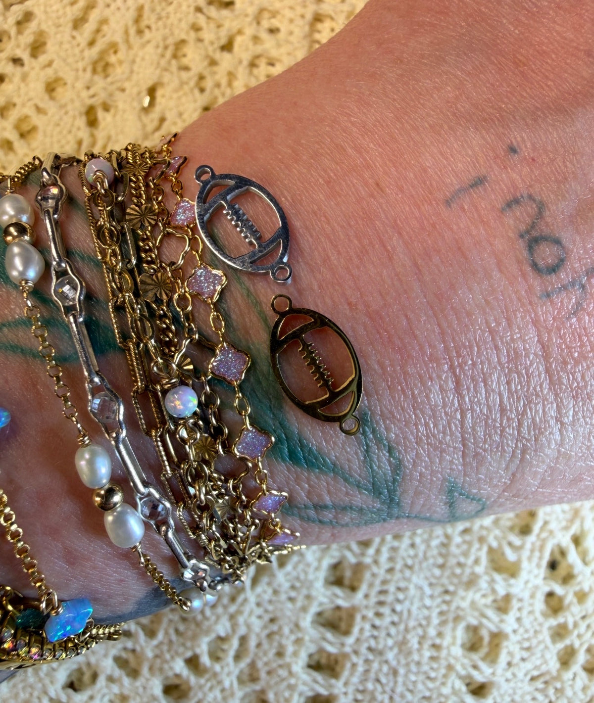 Game Day Touchdown Football Connector Charm