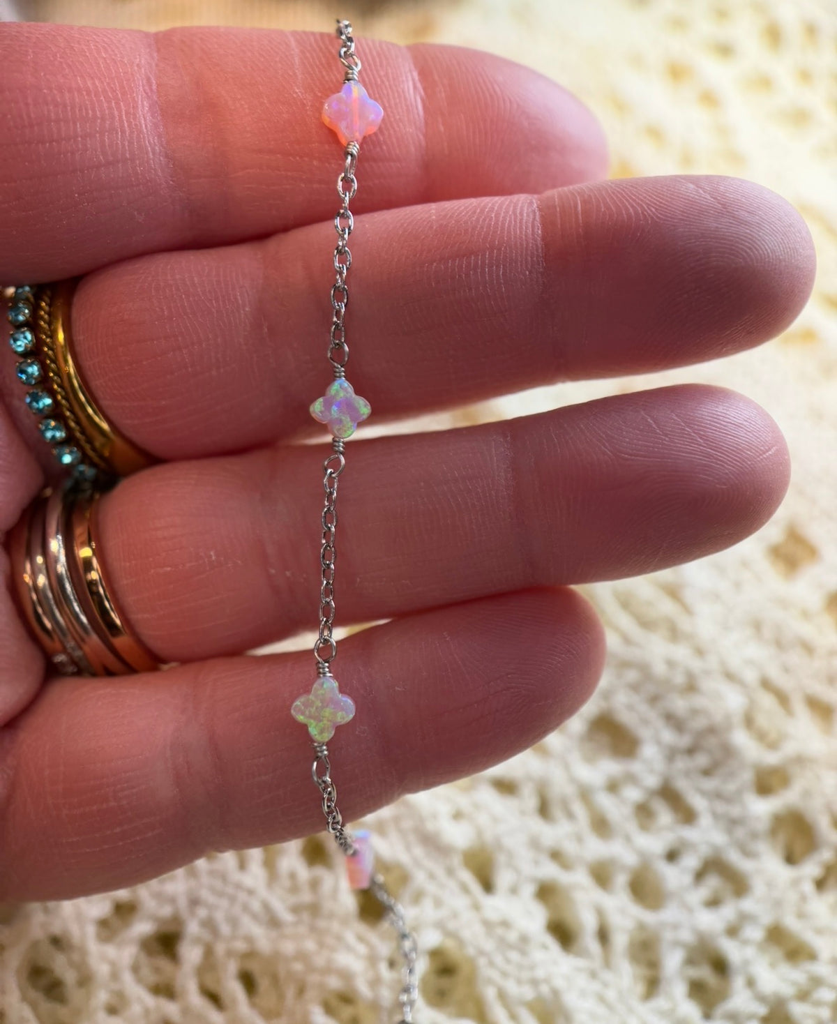 Pink multicolor | fire opal clover