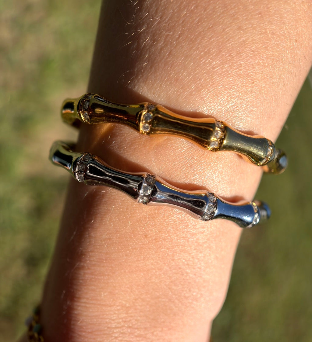 Diamond Cut Bamboo Removable Bangle