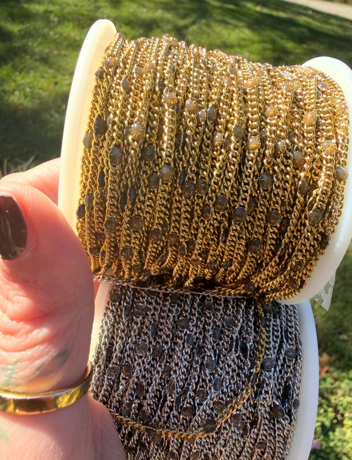 Smoky Aurora Sunburst Curb Chain