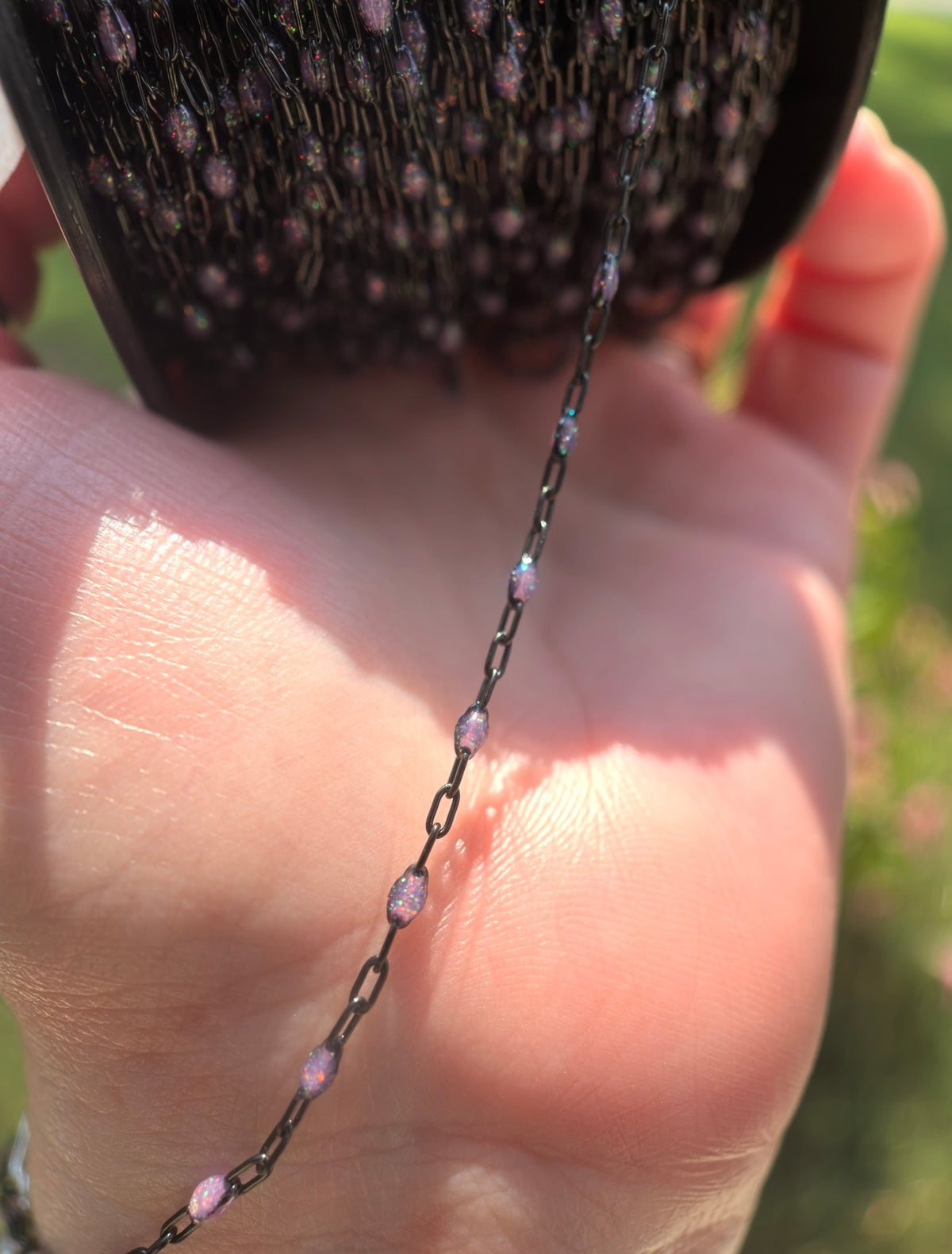 Beyond the Stars: Black Sunburst Galaxy Chain