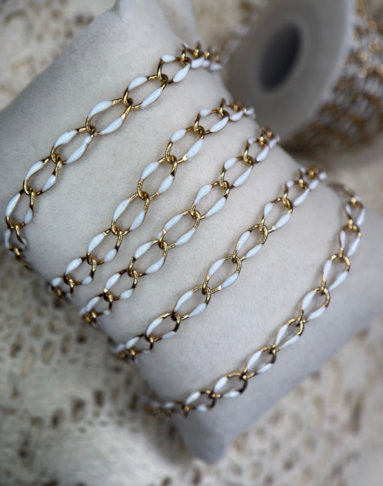Snow Queen Enamel Oval Link Chain