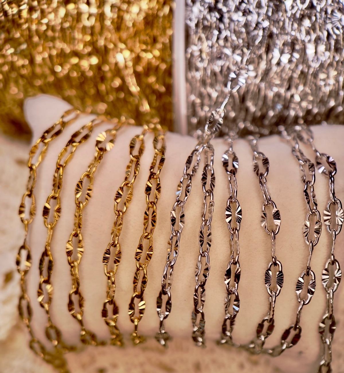 Cattlemen’s Twist | 14K PVD Gold & 316 Surgical Stainless Steel Paper Clip Chain