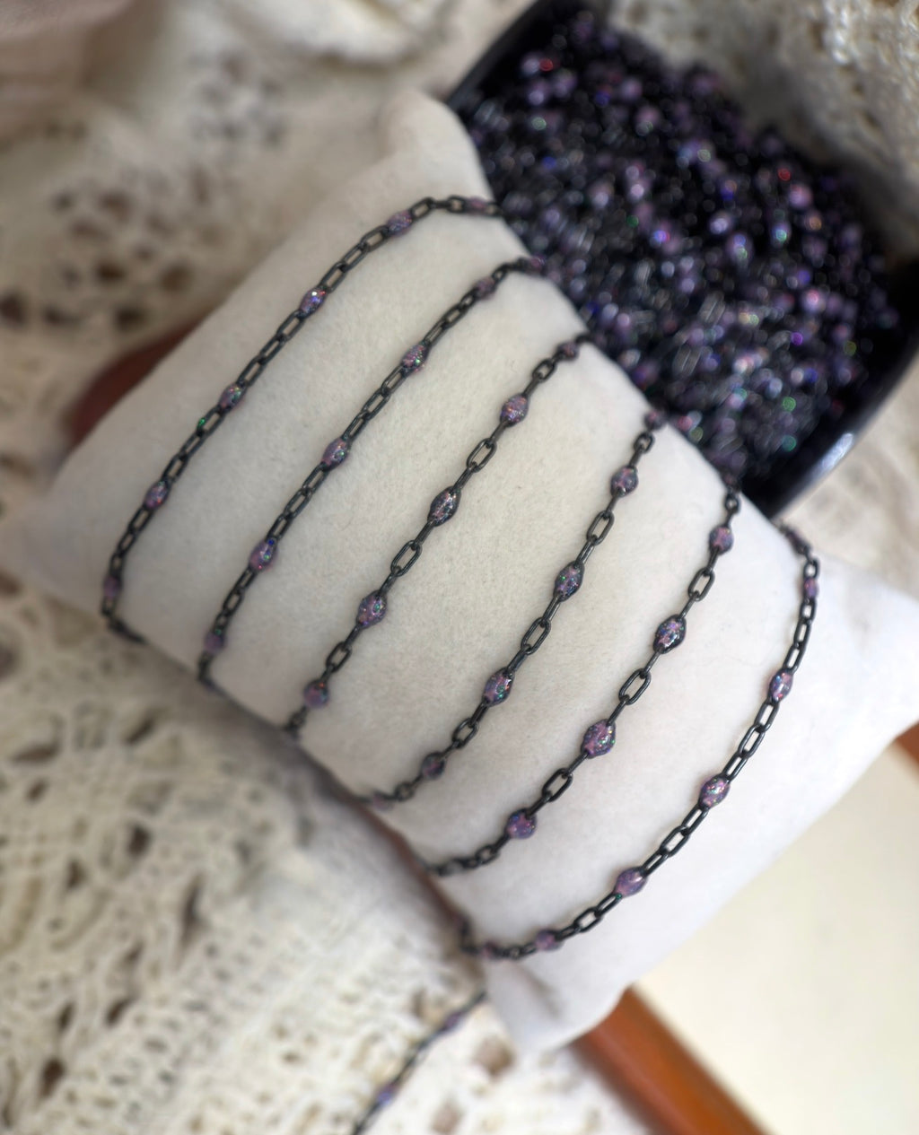 Beyond the Stars: Black Sunburst Galaxy Chain