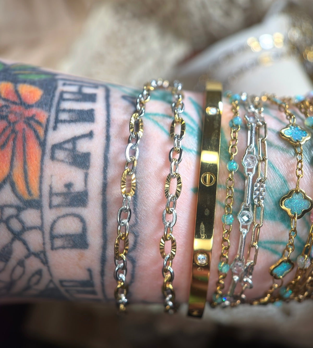✨ Triple Threat Textured Oval Chain