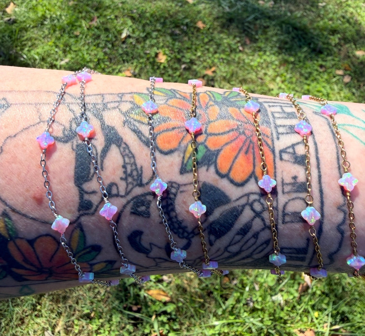 Pink multicolor | fire opal clover