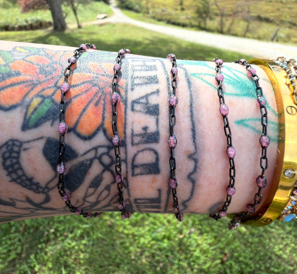 Pink After Dark Iridescent Sunburst Chain