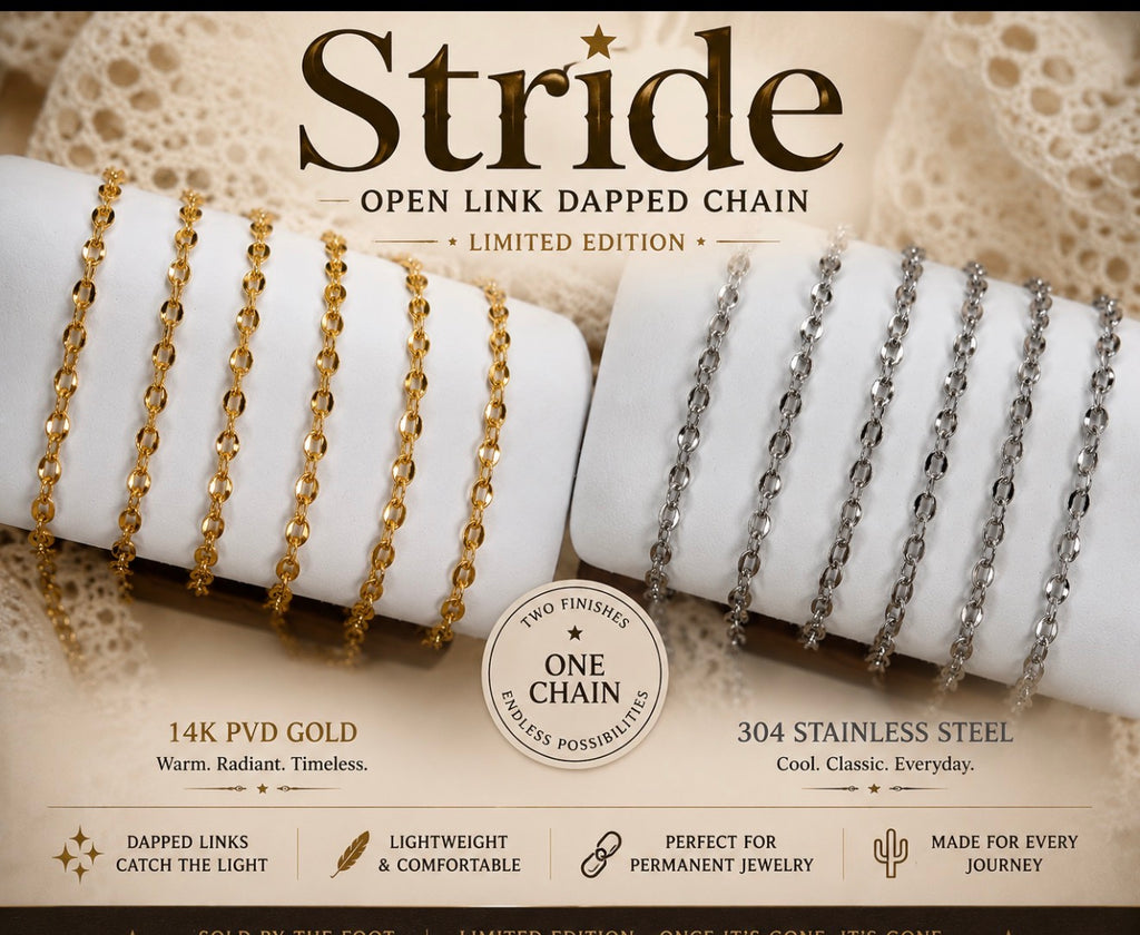 Stride | Open Link Dapped Chain

Available in 14K PVD Gold & 304 Stainless Steel