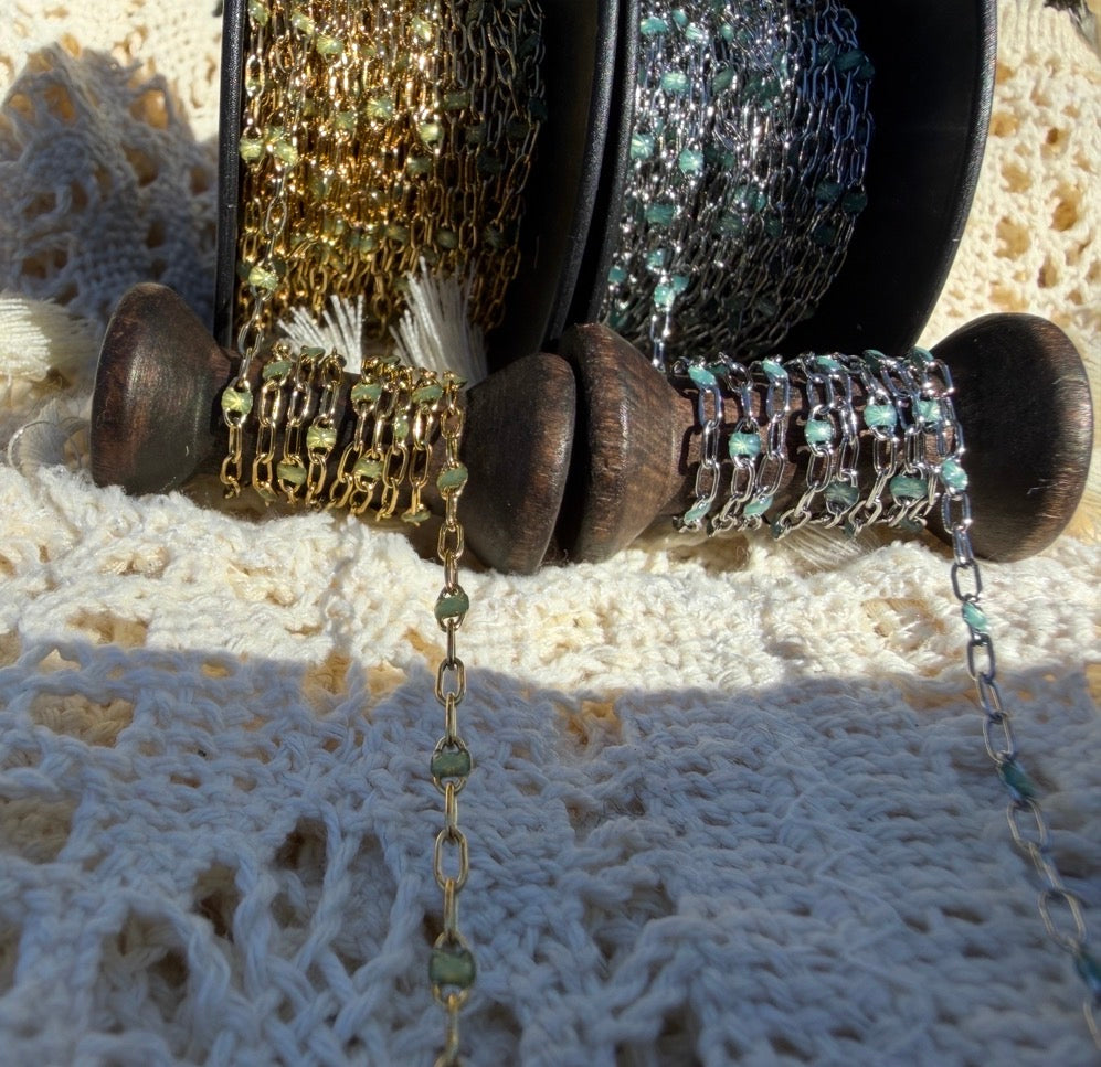 Tourmaline Glow Sunburst Curb Chain