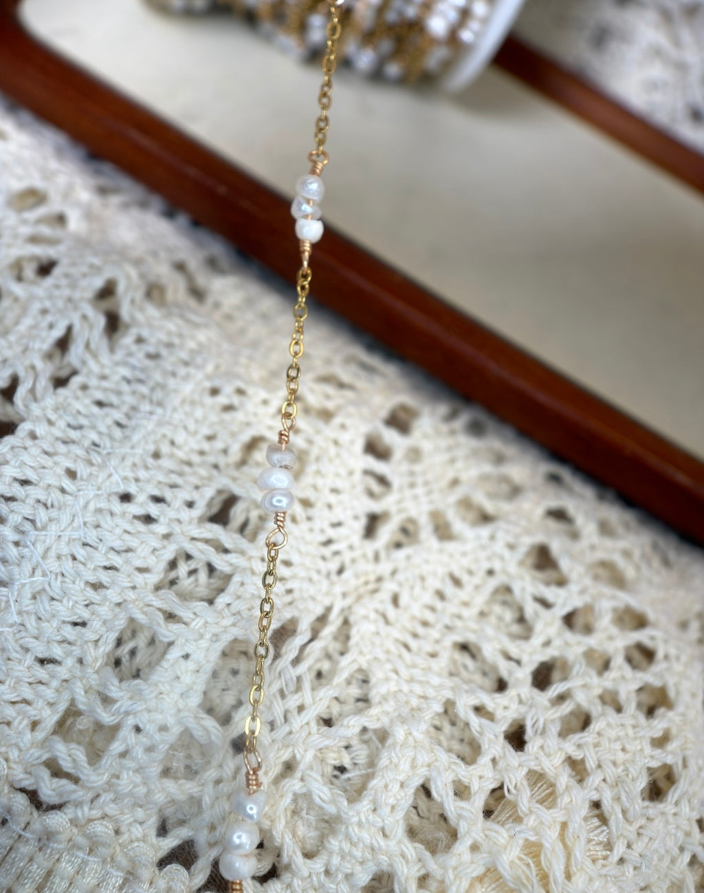 Triple Pearl Twist | Handmade Wire-Wrapped Pearl Chain