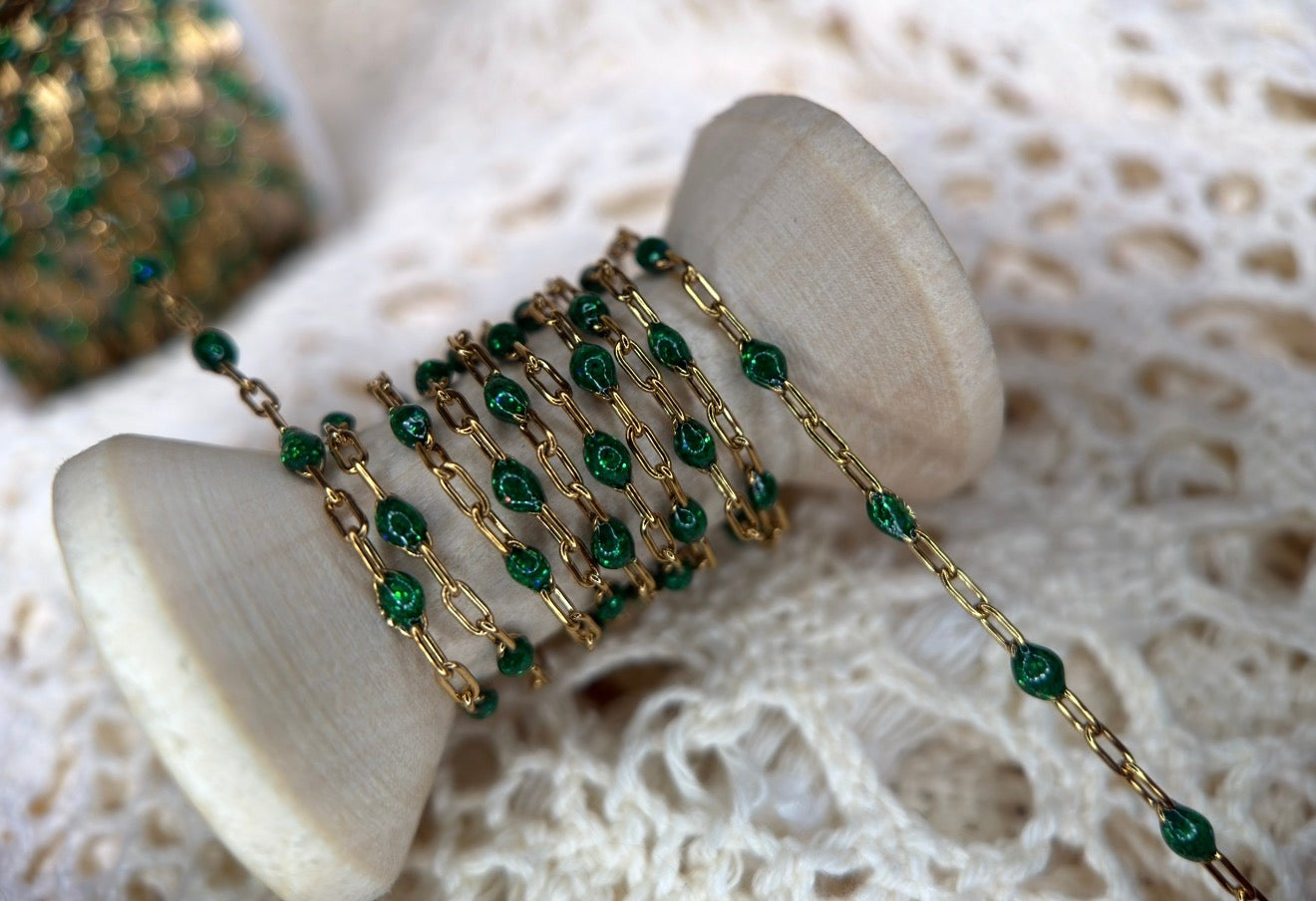 14K PVD/316 Stainless Steel Birthstone - May Emerald