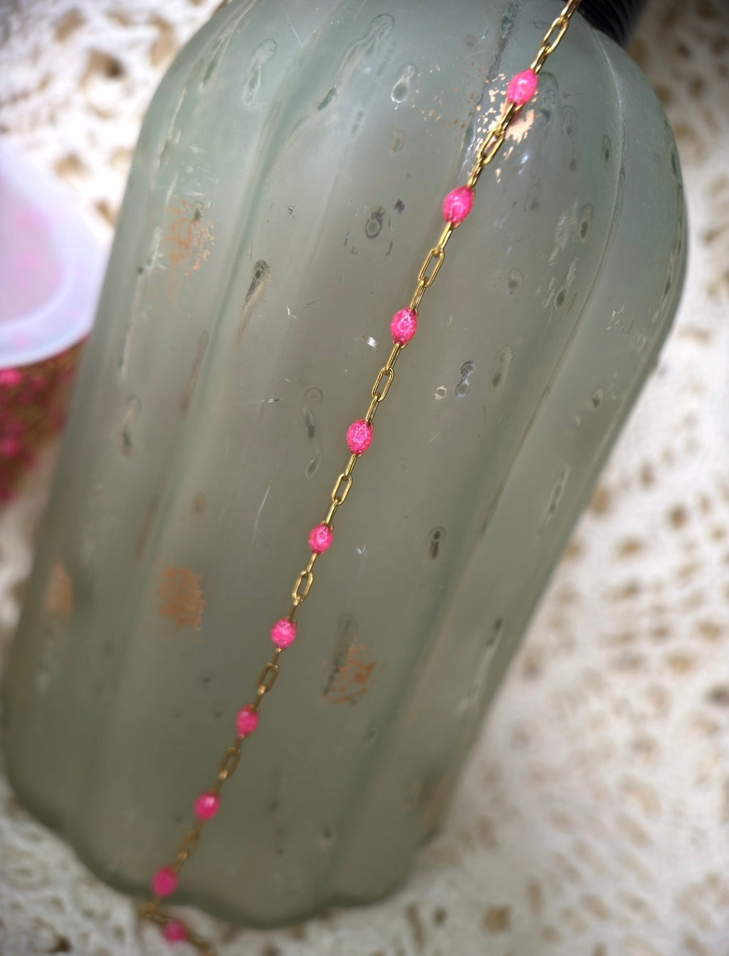 14K PVD/316 Stainless Steel Birthstone - October Pink Tourmaline
