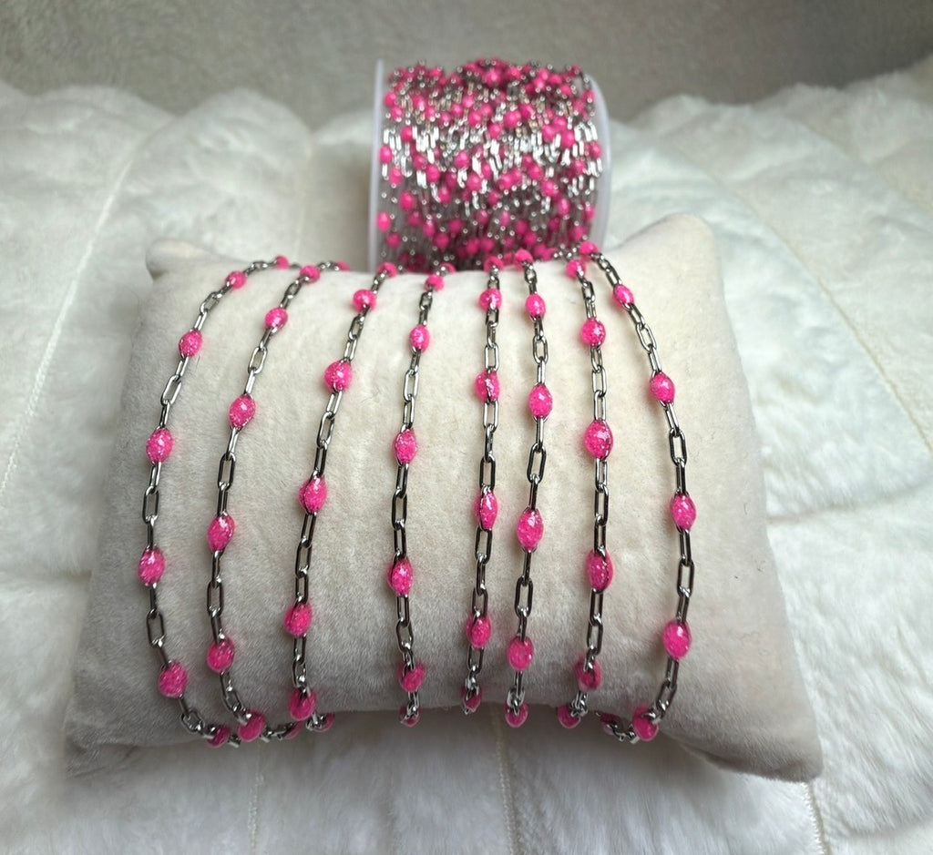 14K PVD/316 Stainless Steel Birthstone - October Pink Tourmaline