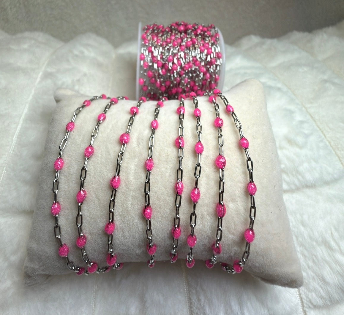 14K PVD/316 Stainless Steel Birthstone - October Pink Tourmaline