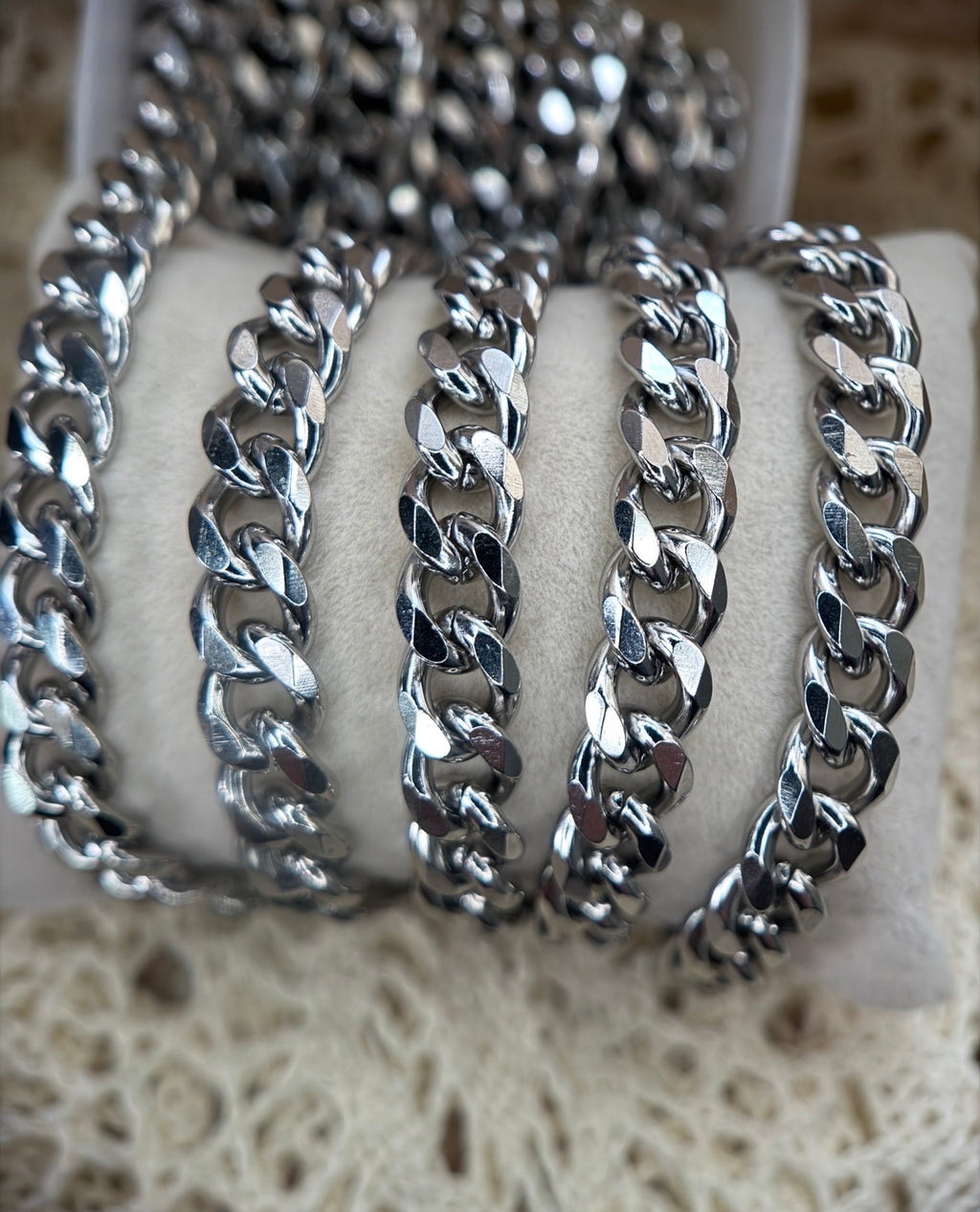 🤠 MERLE — 10MM STAINLESS SILVER CUBAN