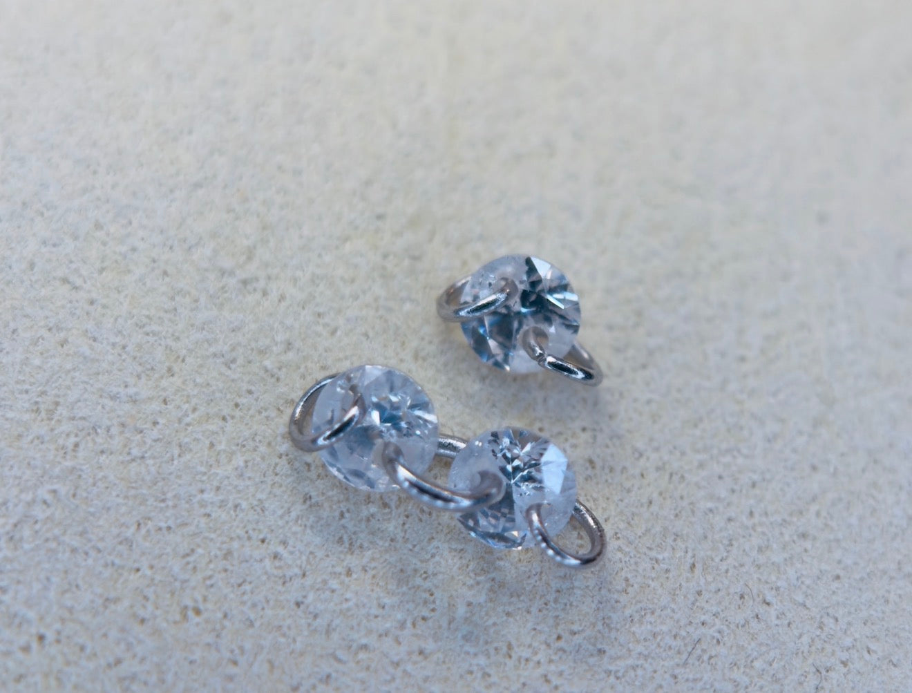 Luxe Link|Triple CZ Connector Charm | Pre-Drilled • Permanent Jewelry Ready