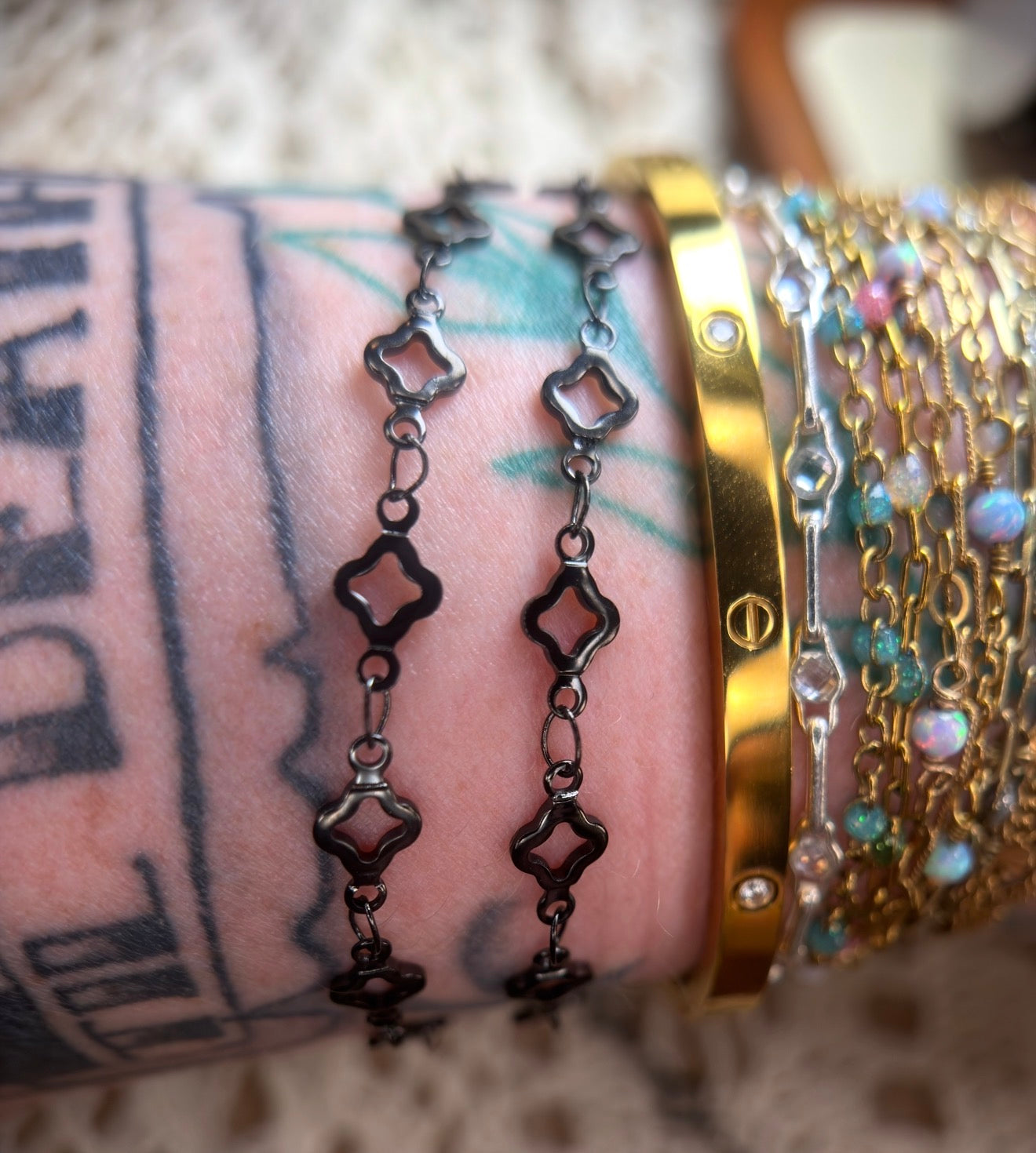The Luxe Black Clover | Ion-Plated Clover Chain