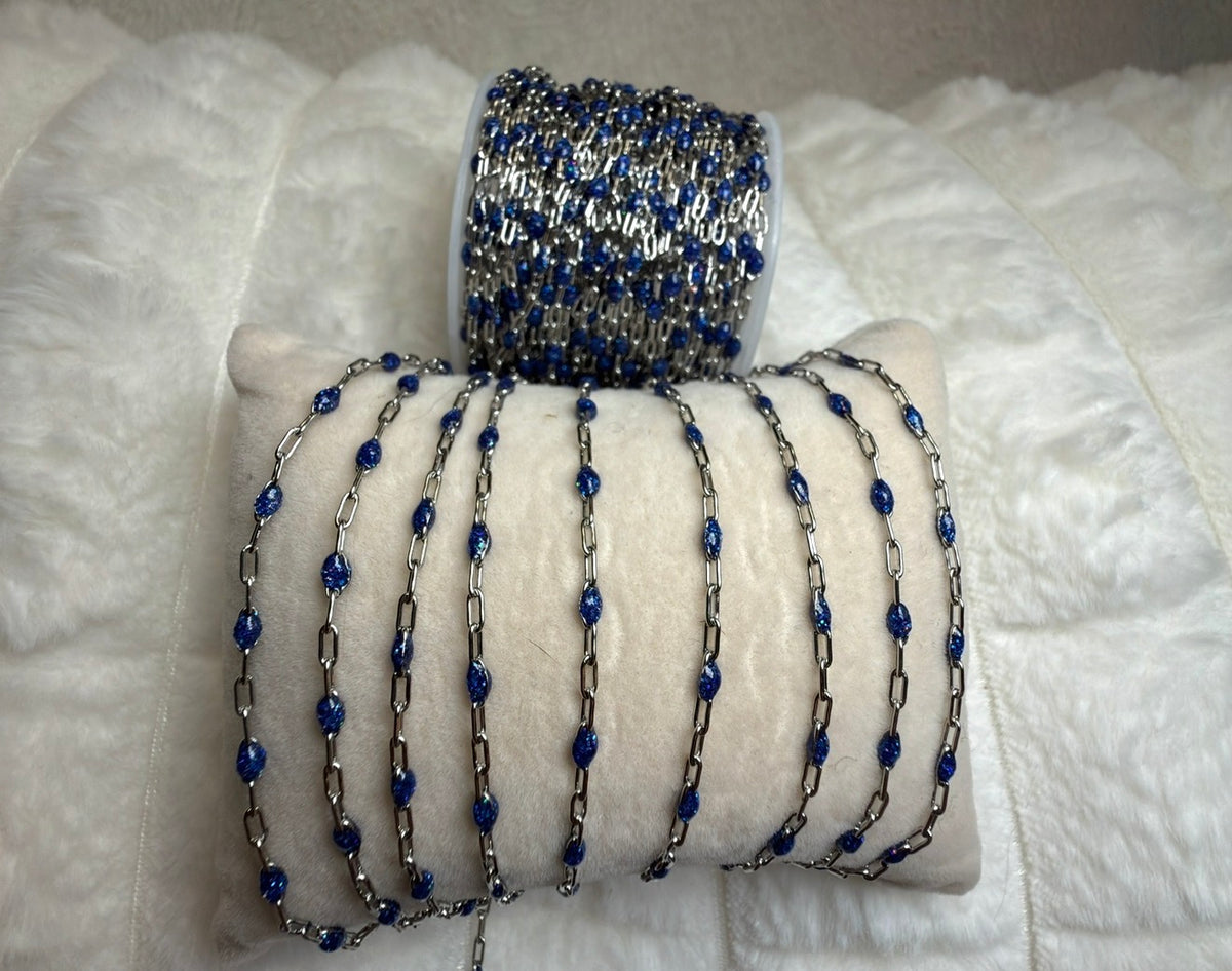 14K PVD/316 Stainless Steel Birthstone - September Sapphire