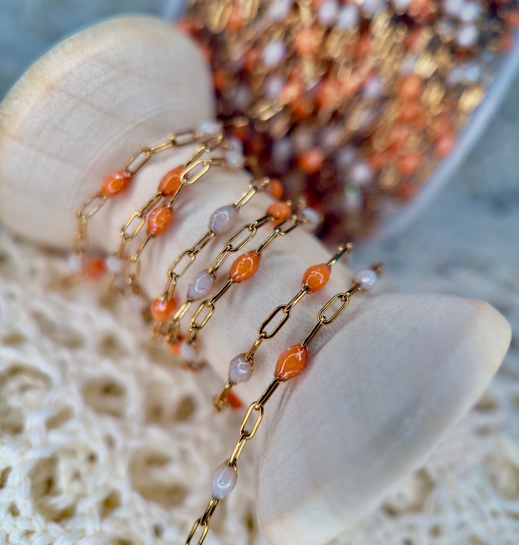 Tennessee Orange™ Sunburst Chain | 14K PVD Gold & 316 Surgical Stainless Steel | Rocky Top Collection |