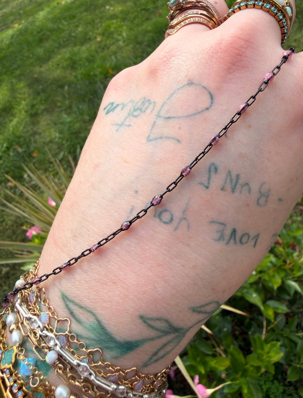 Pink After Dark Iridescent Sunburst Chain