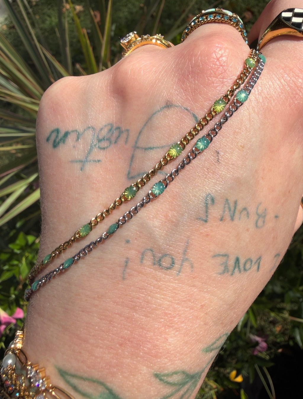 Tourmaline Glow Sunburst Curb Chain
