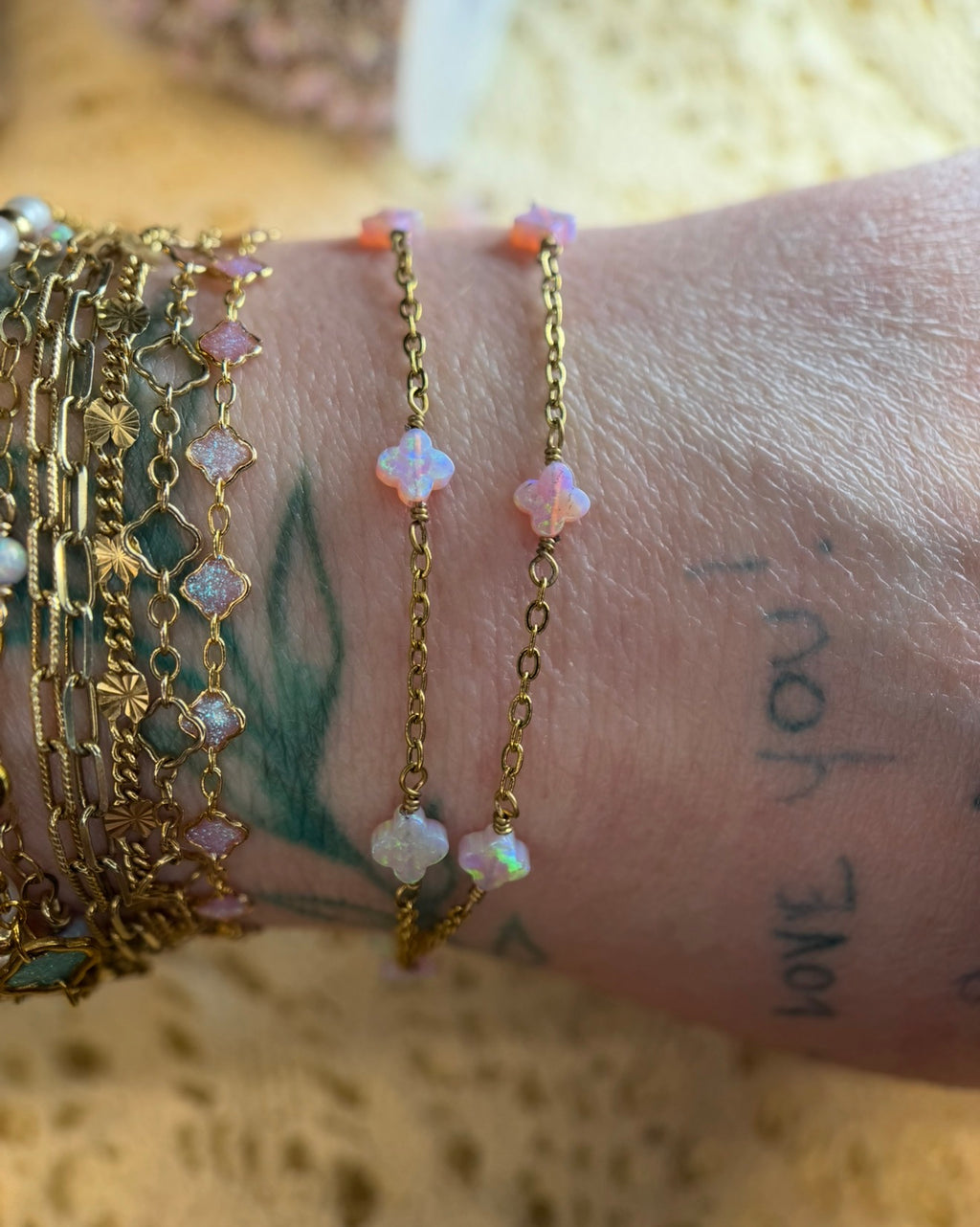 Pink multicolor | fire opal clover
