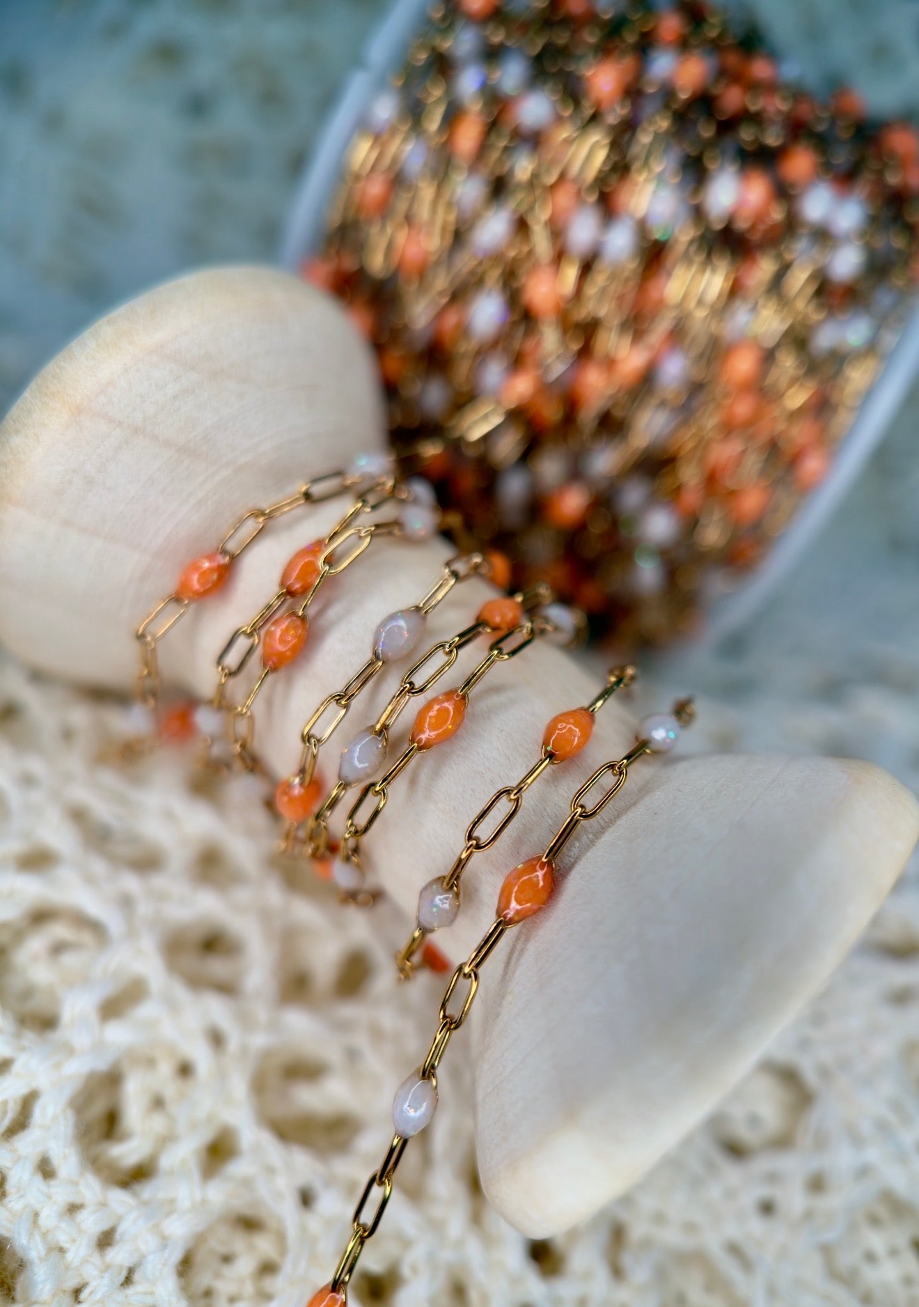 Tennessee Orange™ Sunburst Chain | 14K PVD Gold & 316 Surgical Stainless Steel | Rocky Top Collection |