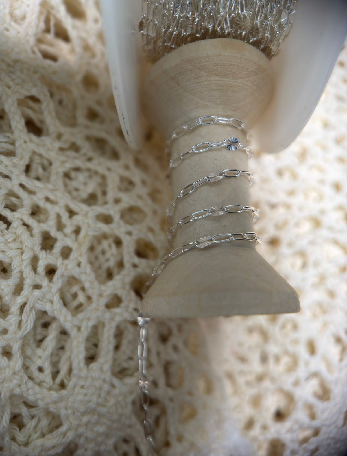 925 Sterling Silver Sunburst Paper Clip Chain 1:3