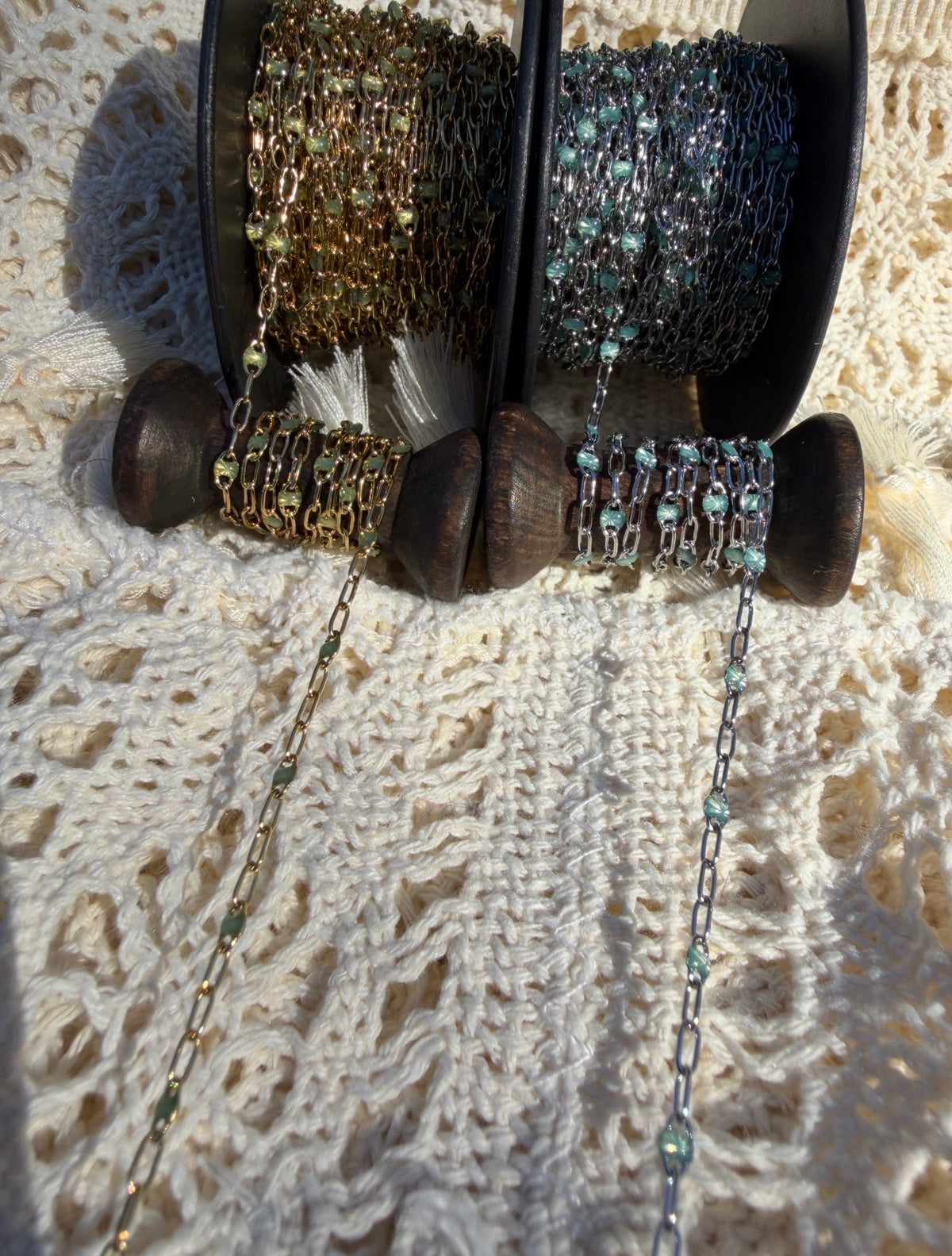 Tourmaline Glow Sunburst Curb Chain