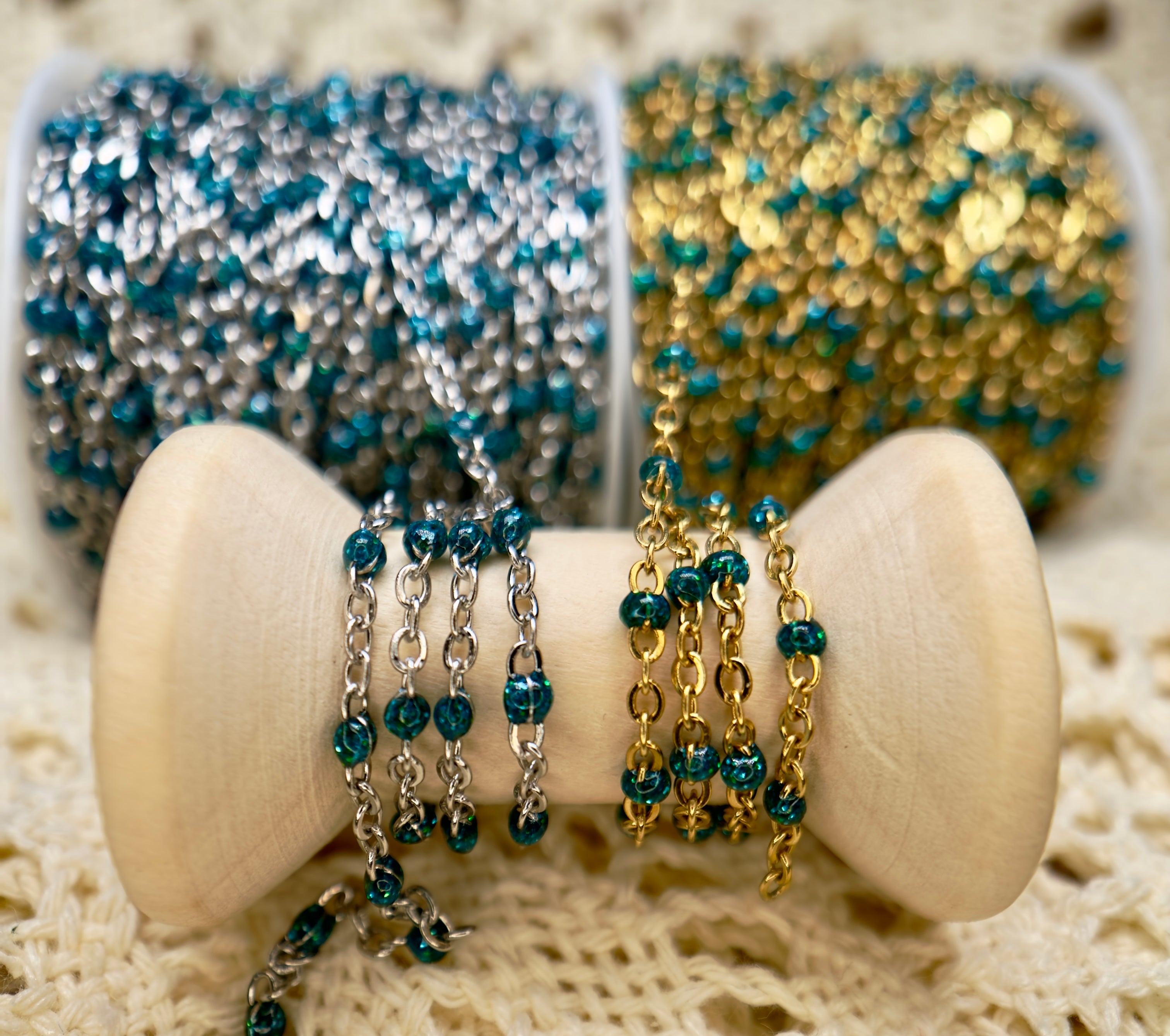 Mermaid Lagoon™ Sparkly Teal Satellite Cable Chain
