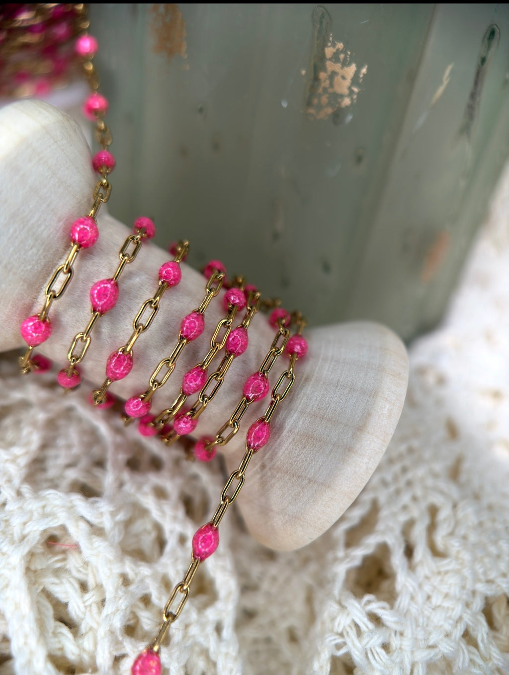 14K PVD/316 Stainless Steel Birthstone - October Pink Tourmaline