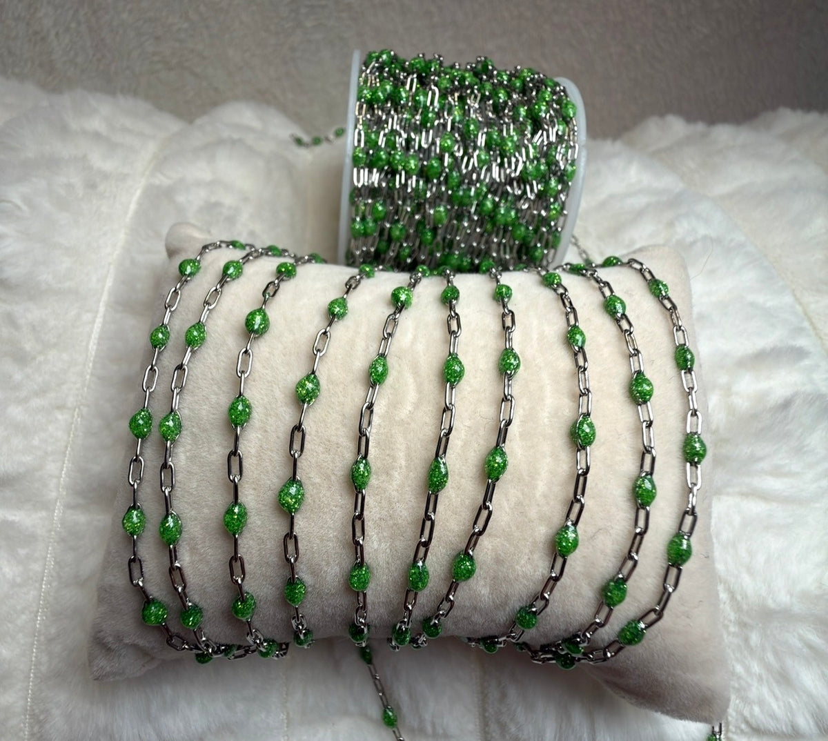 14K PVD/316 Stainless Steel Birthstone - August Peridot
