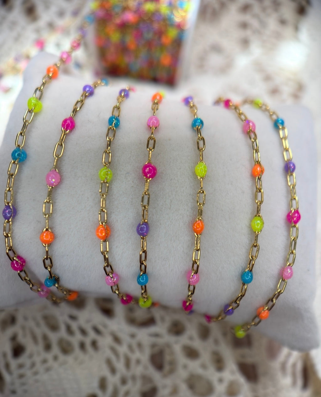Electric Cowgirl Neon Sunburst Paper Clip Chain