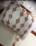 🌸 Blushing Bloom | 14K PVD Gold Pink Daisy Chain