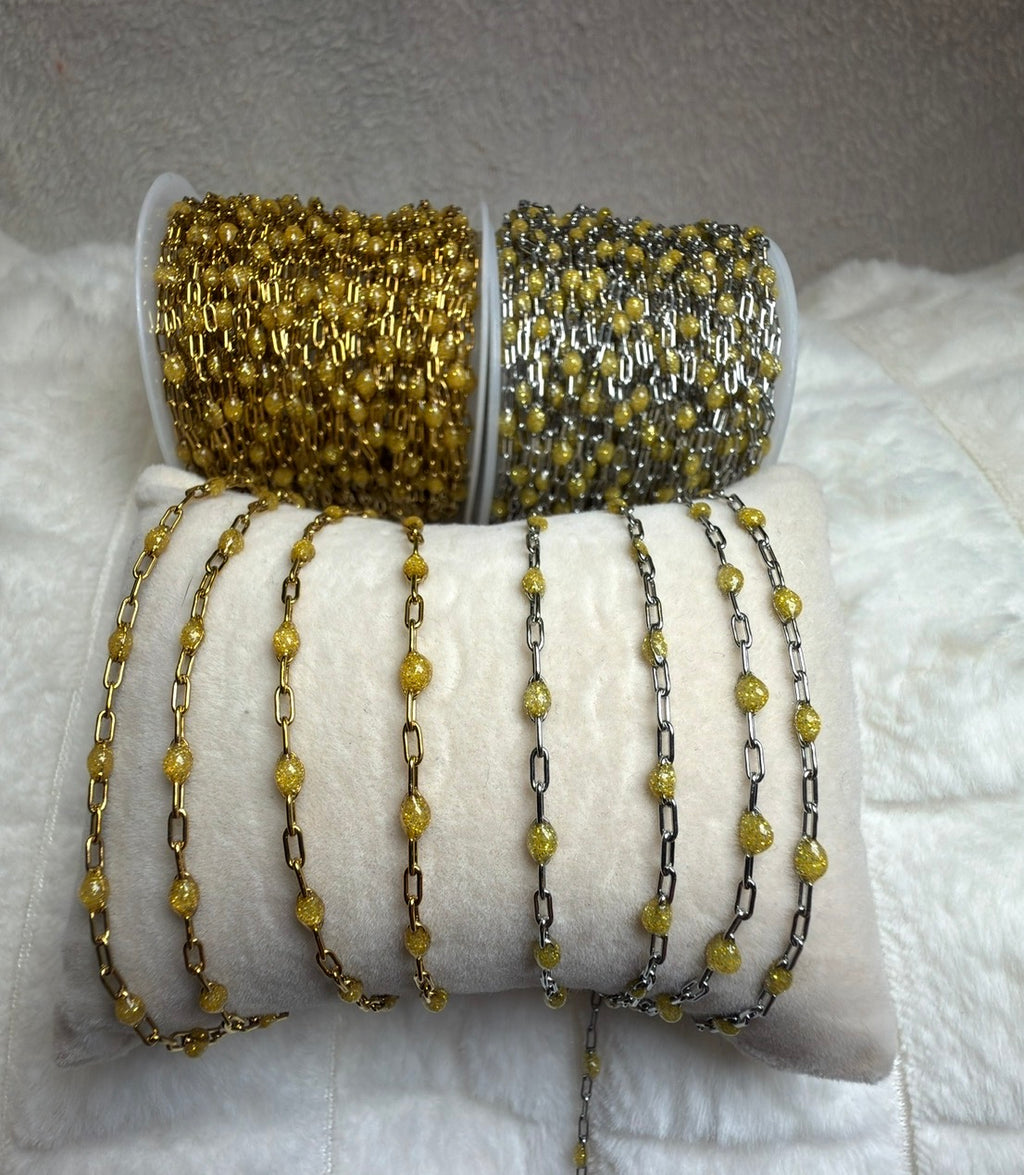 14K November Glow – Citrine Sunburst Birthstone Chain