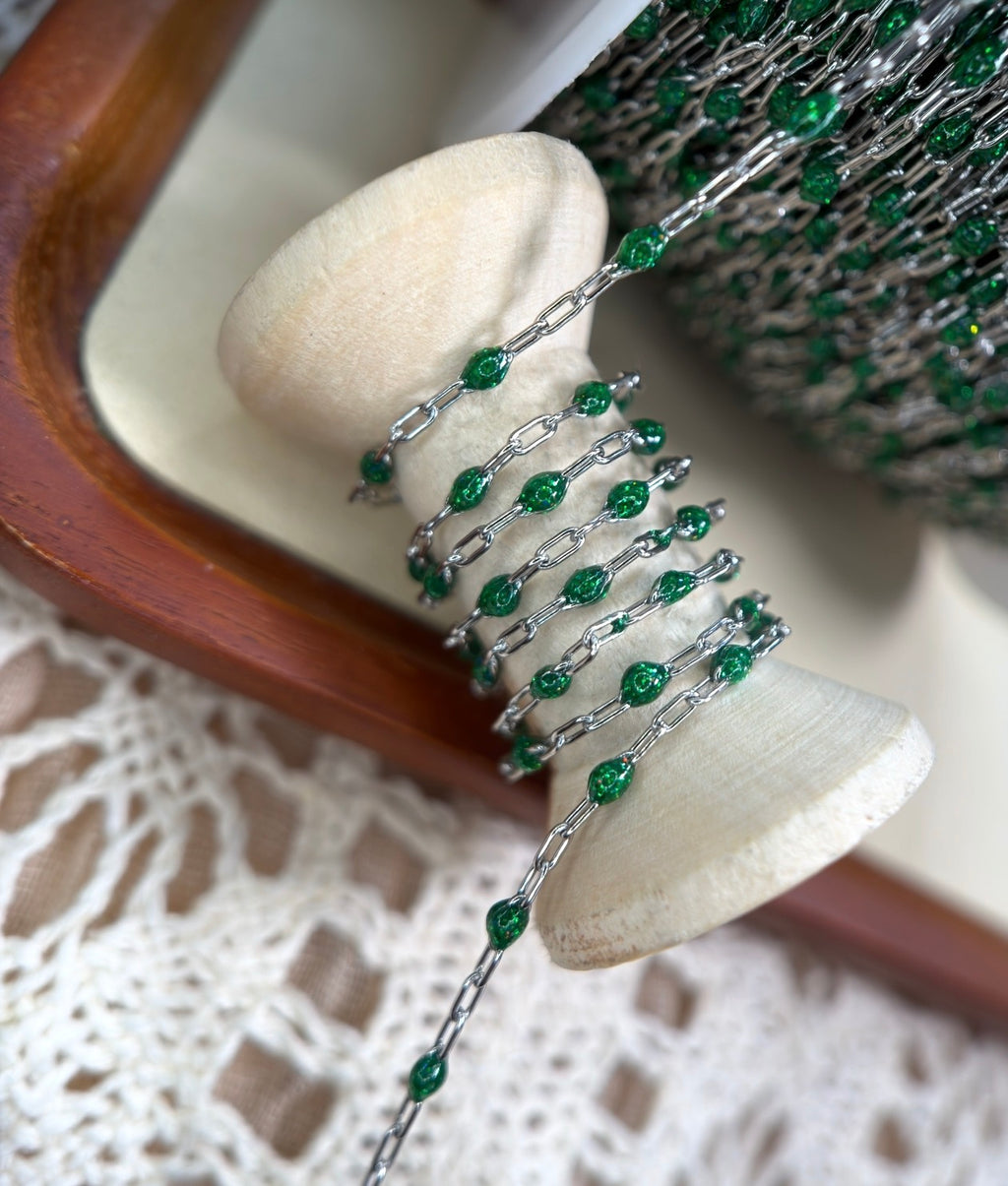 Emerald After Dark Sparkly Sunburst Chain