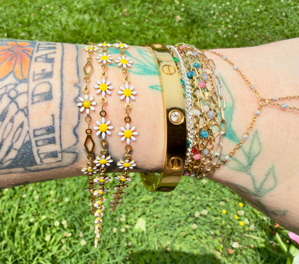 Daisy Days – 14K PVD Gold Floral Chain