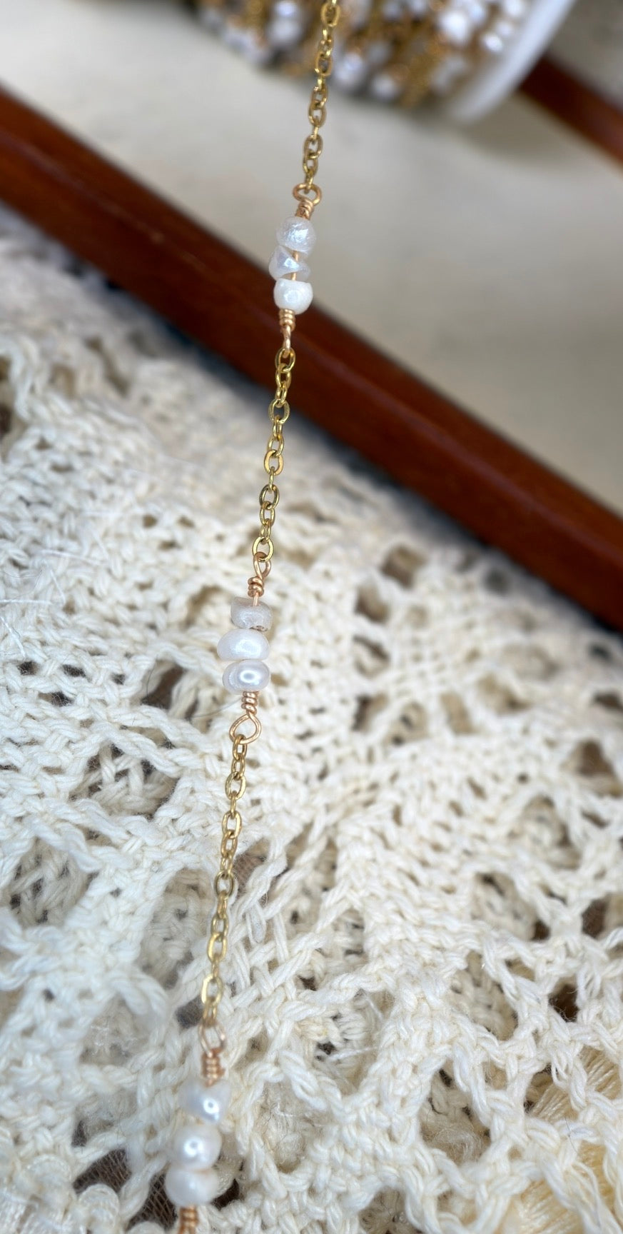 Triple Pearl Twist | Handmade Wire-Wrapped Pearl Chain