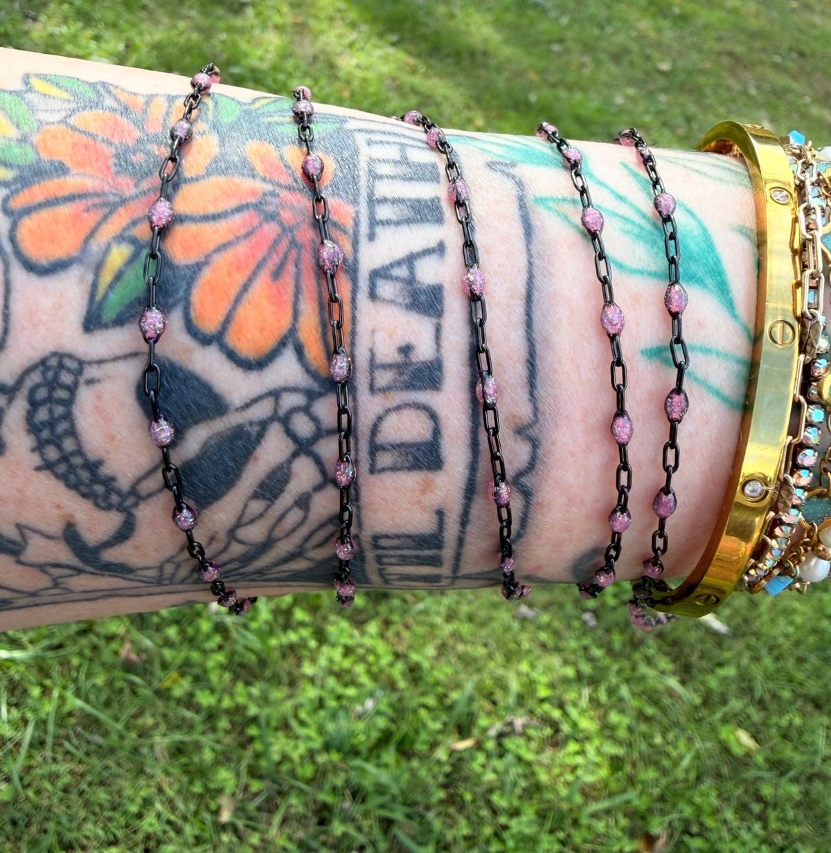 Pink After Dark Iridescent Sunburst Chain