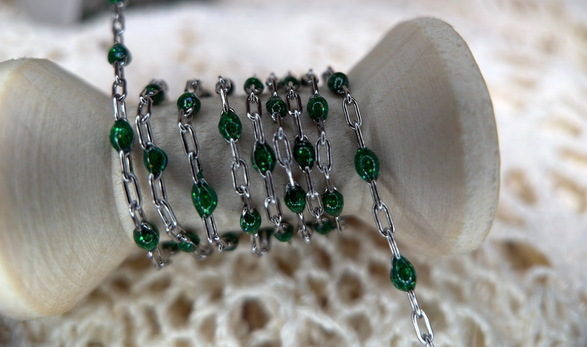 14K PVD/316 Stainless Steel Birthstone - May Emerald