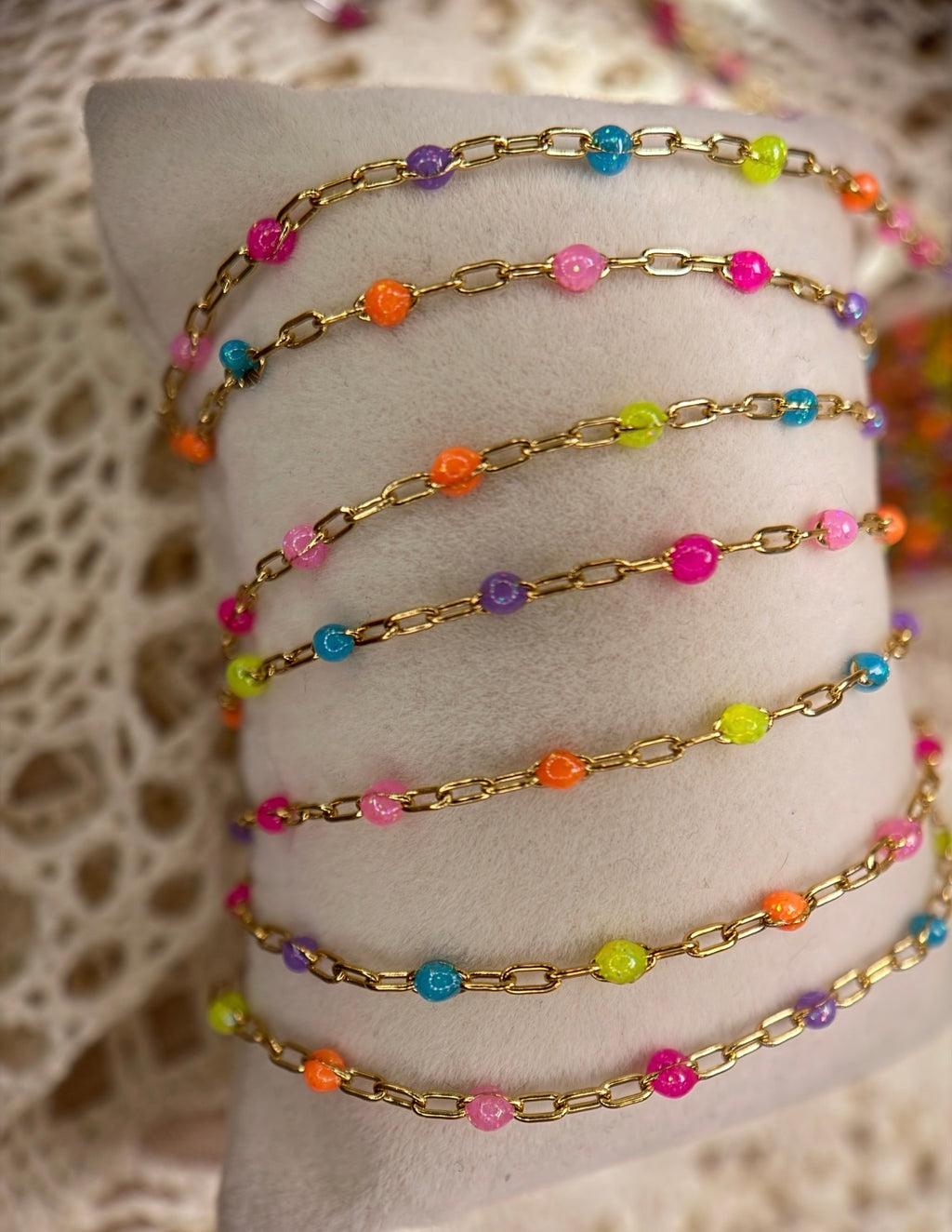 Electric Cowgirl Neon Sunburst Paper Clip Chain