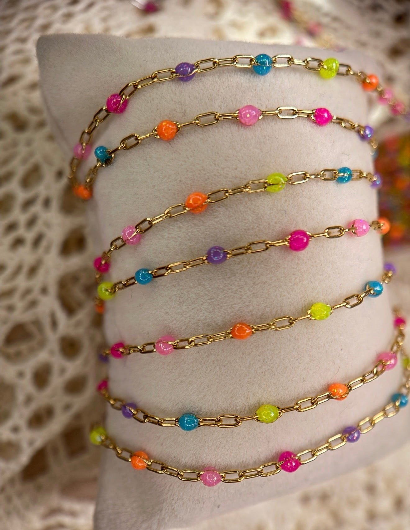 Electric Cowgirl Neon Sunburst Paper Clip Chain